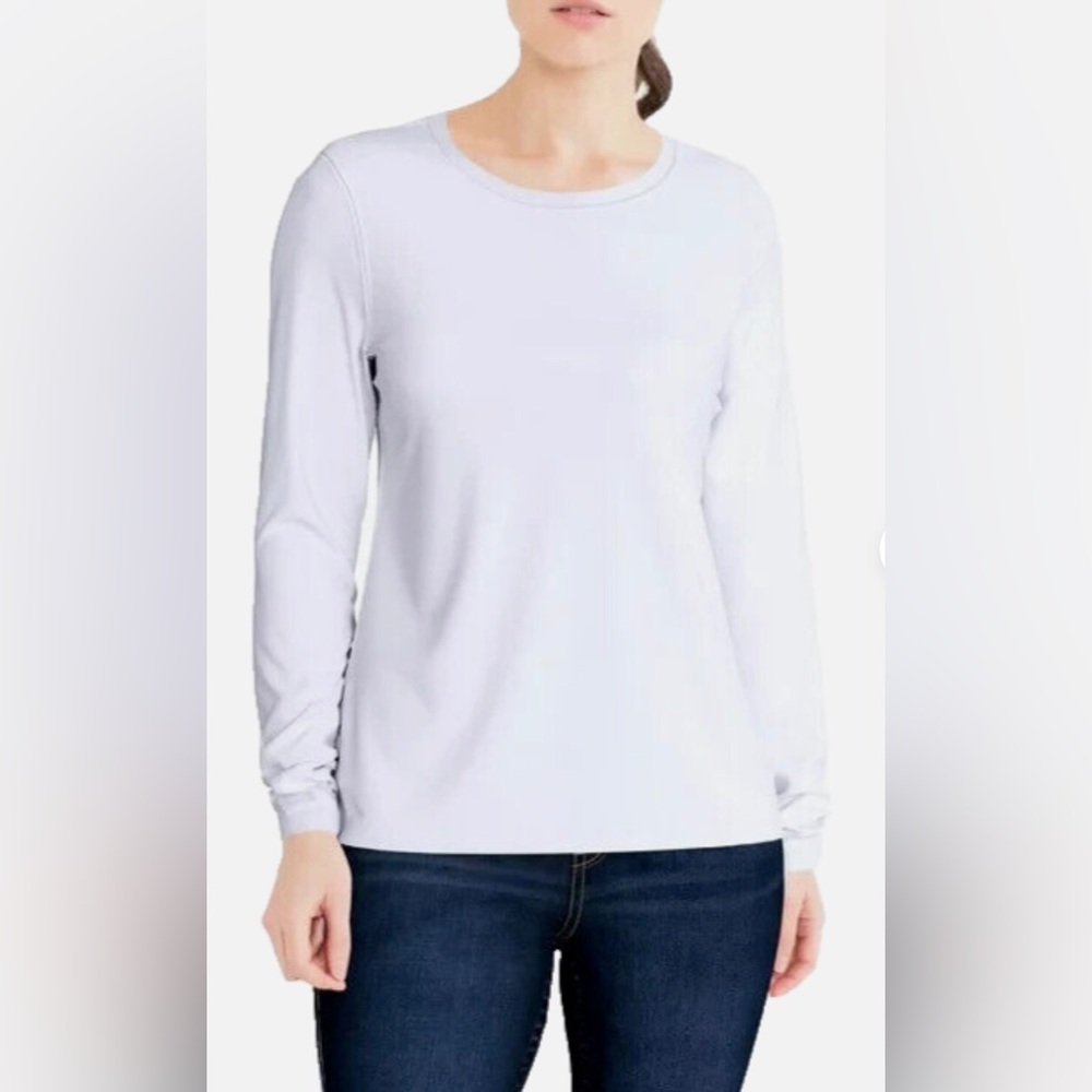 Time and Tru Women’s White, Long Sleeve T-shirt, Size Medium, EUC